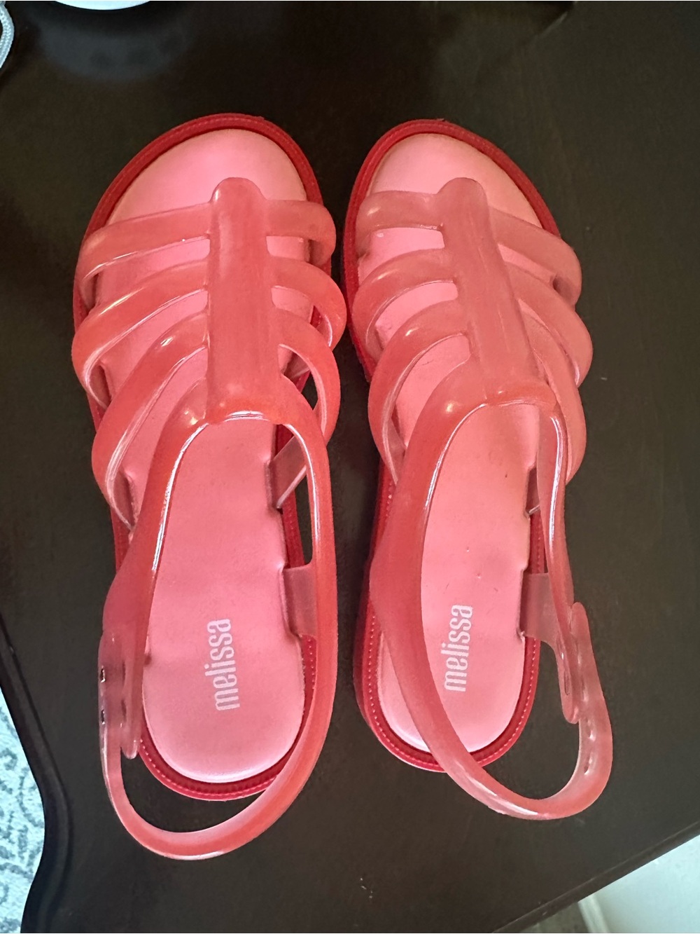 Melissa Women's Red and Pink Jelly Slingback Sandals - Picture 1 of 6